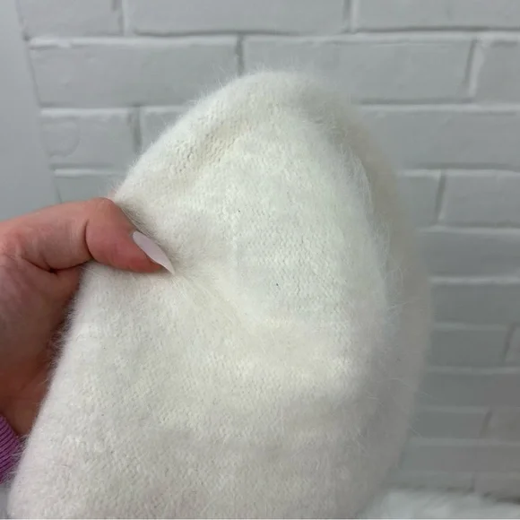 Vintage Angora Cream Knit Hat - Picture 4 of 6
